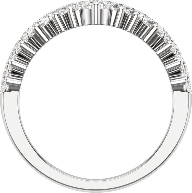 14K Gold Round Lab-Grown Diamond Contour Band – 3.1mm Stones - White Gold - view 2