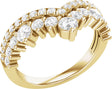 14K Gold Round Lab-Grown Diamond Contour Band – 3.1mm Stones - Yellow Gold