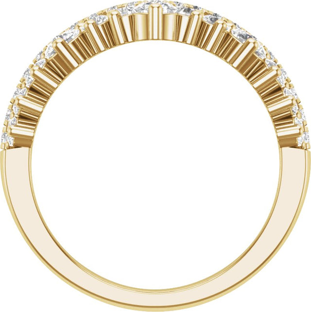 14K Gold Round Lab-Grown Diamond Contour Band – 3.1mm Stones - Yellow Gold - view 2