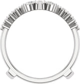 14K Gold Pear Lab-Grown Diamond Accented Ring Guard - White Gold - view 2