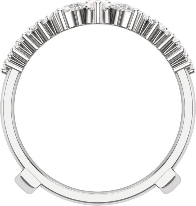 14K Gold Pear Lab-Grown Diamond Accented Ring Guard - White Gold - view 2