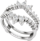 14K Gold Pear Lab-Grown Diamond Accented Ring Guard - White Gold