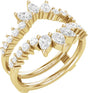 14K Gold Pear Lab-Grown Diamond Accented Ring Guard - Yellow Gold