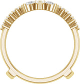 14K Gold Pear Lab-Grown Diamond Accented Ring Guard - Yellow Gold - view 2