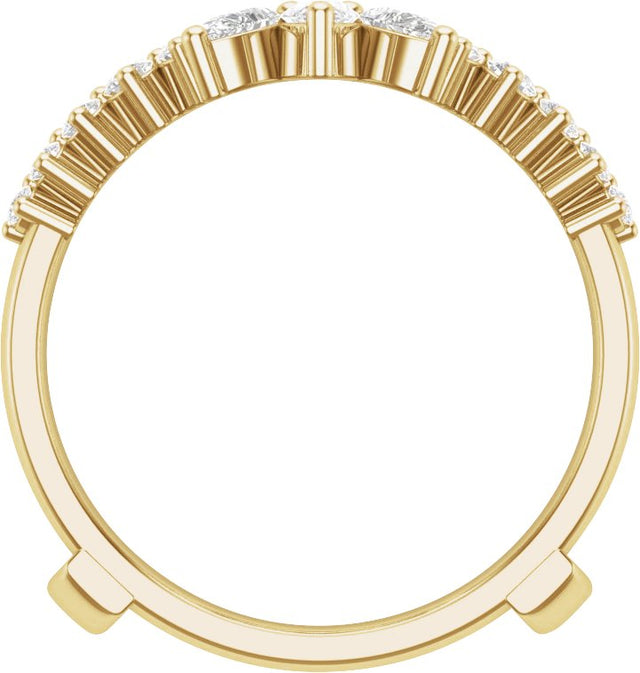 14K Gold Pear Lab-Grown Diamond Accented Ring Guard - Yellow Gold - view 2
