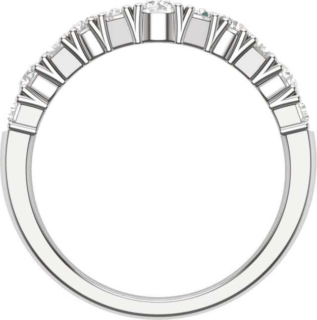 14K Gold Round Lab-Grown Diamond Contour Band – 1 CTW - White Gold - view 2