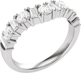 14K Gold Round Lab-Grown Diamond Contour Band – 1 CTW - White Gold
