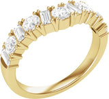 14K Gold Round Lab-Grown Diamond Contour Band – 1 CTW - Yellow Gold