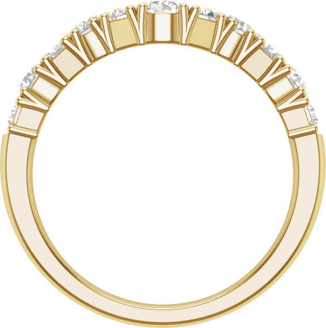 14K Gold Round Lab-Grown Diamond Contour Band – 1 CTW - Yellow Gold - view 2