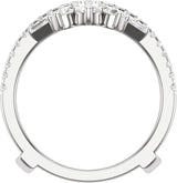 14K Gold Round Lab-Grown Diamond Ring Guard – 3.2mm Stones - White Gold - view 2