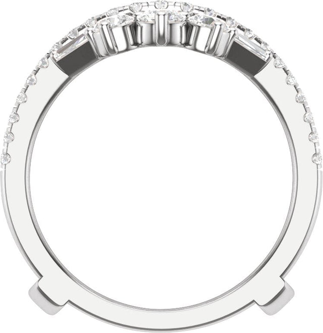 14K Gold Round Lab-Grown Diamond Ring Guard – 3.2mm Stones - White Gold - view 2