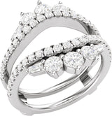 14K Gold Round Lab-Grown Diamond Ring Guard – 3.2mm Stones - White Gold