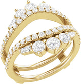 14K Gold Round Lab-Grown Diamond Ring Guard – 3.2mm Stones - Yellow Gold