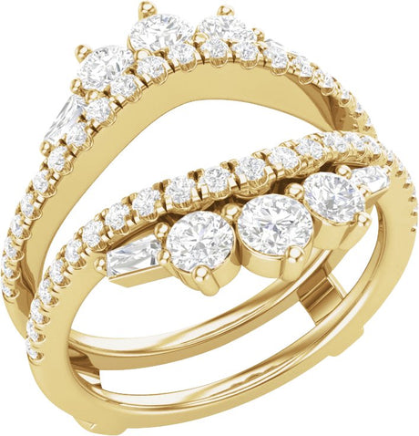 14K Gold Round Lab-Grown Diamond Ring Guard – 3.2mm Stones - Yellow Gold