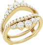 14K Gold Round Lab-Grown Diamond Ring Guard – 3.2mm Stones - Yellow Gold