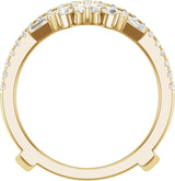 14K Gold Round Lab-Grown Diamond Ring Guard – 3.2mm Stones - Yellow Gold - view 2