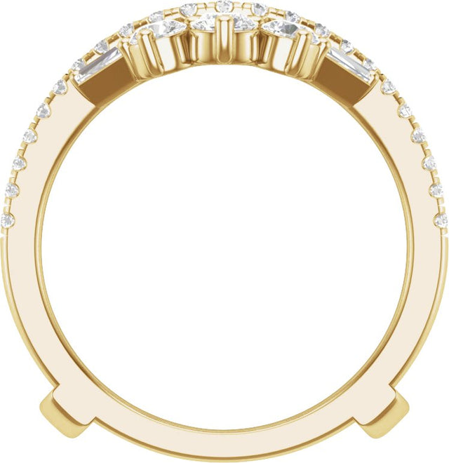 14K Gold Round Lab-Grown Diamond Ring Guard – 3.2mm Stones - Yellow Gold - view 2