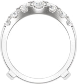 14K Gold Round Lab-Grown Diamond Ring Guard – 3.5mm Stones - White Gold - view 2