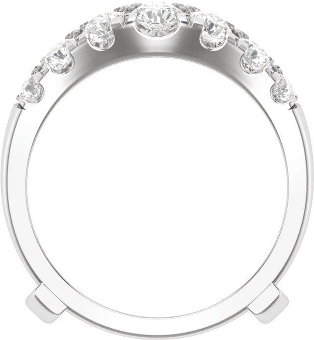 14K Gold Round Lab-Grown Diamond Ring Guard – 3.5mm Stones - White Gold - view 2