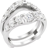 14K Gold Round Lab-Grown Diamond Ring Guard – 3.5mm Stones - White Gold