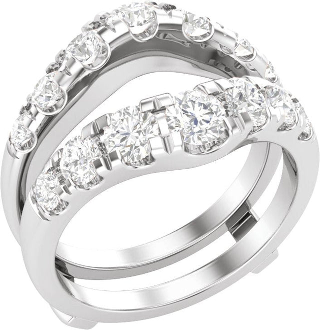 14K Gold Round Lab-Grown Diamond Ring Guard – 3.5mm Stones - White Gold