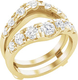 14K Gold Round Lab-Grown Diamond Ring Guard – 3.5mm Stones - Yellow Gold