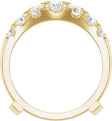 14K Gold Round Lab-Grown Diamond Ring Guard – 3.5mm Stones - Yellow Gold - view 2