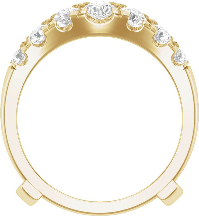 14K Gold Round Lab-Grown Diamond Ring Guard – 3.5mm Stones - Yellow Gold - view 2