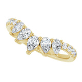 14K Gold Pear Lab-Grown Diamond Accented Contour Band – 4.3x2.8mm - Yellow Gold - view 5