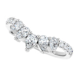Platinum Pear Natural Diamond Accented Contour Band – 4.3x2.8mm - view 5