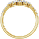 14K Gold Pear Lab-Grown Diamond Accented Contour Band – 4.3x2.8mm - Yellow Gold - view 2