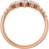 14K Gold Pear Natural Diamond Accented Contour Band – 4.3x2.8mm - Rose Gold - view 2