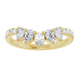 14K Gold Pear Lab-Grown Diamond Accented Contour Band – 4.3x2.8mm - Yellow Gold - view 3