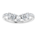 14K Gold Pear Lab-Grown Diamond Accented Contour Band – 4.3x2.8mm - White Gold - view 3