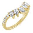 14K Gold Pear Natural Diamond Accented Contour Band – 4.3x2.8mm - Yellow Gold