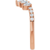 14K Gold Pear Lab-Grown Diamond Accented Contour Band – 4.3x2.8mm - Rose Gold - view 4