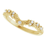 14K Gold Round Natural Diamond Contour Band VIII - Yellow Gold - view 5