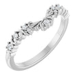 14K Gold Round Natural Diamond Contour Band VIII - White Gold
