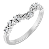 14K Gold Round Natural Diamond Contour Band VIII - White Gold