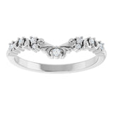 14K Gold Round Natural Diamond Contour Band VIII - White Gold - view 3