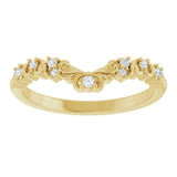 14K Gold Round Natural Diamond Contour Band VIII - Yellow Gold - view 3
