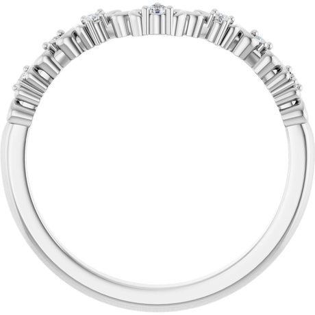 Platinum Round Natural Diamond Contour Band IX - view 2
