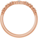 14K Gold Round Natural Diamond Contour Band VIII - Rose Gold - view 2