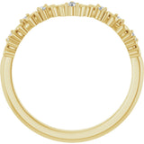 14K Gold Round Natural Diamond Contour Band VIII - Yellow Gold - view 2