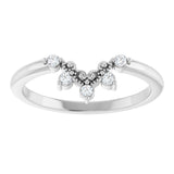 Platinum Round Natural Diamond Contour Band X - view 3