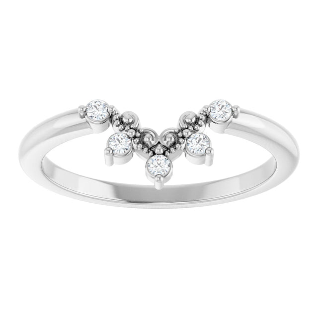 Platinum Round Natural Diamond Contour Band X - view 3