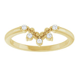 14K Gold Round Natural Diamond Contour Band IX - Yellow Gold - view 3