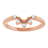 14K Gold Round Natural Diamond Contour Band IX - Rose Gold - view 3