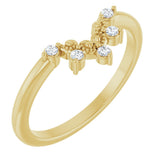 14K Gold Round Natural Diamond Contour Band IX - Yellow Gold