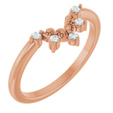 14K Gold Round Natural Diamond Contour Band IX - Rose Gold
